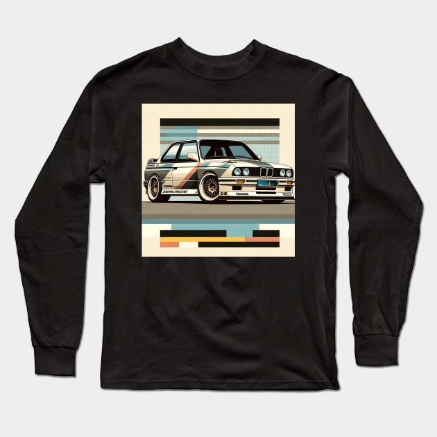 BMW E30 M3 Long Sleeve T-Shirt by TaevasDesign